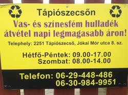 Fodor Zsolt E.V. MÉH telep színesfém hulladék, vashulladék, lemezhulladék, alu, réz, kábel hulladék