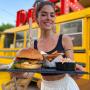 Angus burgers from the school bus