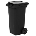 Háztartási kuka 120L-es, kerekes, műanyag, ANTRACITSZÜRKE