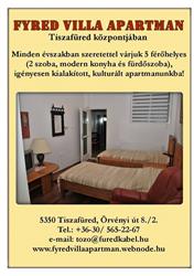 Tiszafüred, Örvényi út 8/2. Fyred Villa Apartman