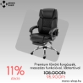 Premium főnöki forgószék, kényelmes masszázs funkcióval, lábtartóval fordított bőr fekete