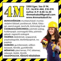 4 M Márkabolt Kereskedelmi Kft. -Munkaruha, Munkavédelem, Műszaki áru, Műanyag áru
