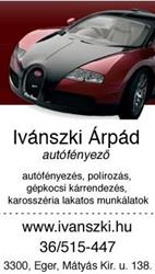 Ivánszki Árpád Autófényező - GLASURIT EGER