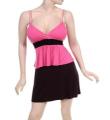 1XL-3XL Pink-fekete Szexis Tunika
