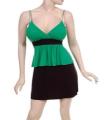 1XL-3XL Zöld-fekete Szexis Tunika