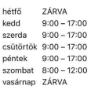 nyitva tartás