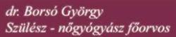 DR.BORSÓ GYÖRGY SZÜLÉSZ- NŐGYÓGYÁSZ FŐORVOS MAGÁNRENDELÉS