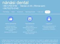 Nánási Dental honlapja