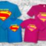 Családi póló szett (Super Father,Mother,Girl,Boy)