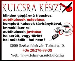 KULCSRA KÉS(Z)  Autókulcs másolás,Javítás,Kulcsmásolás,Élezés,Zárjavítás