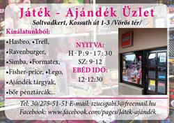 JÁTÉK-Ajándék ÜZLET Soltvadkert